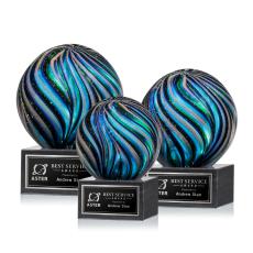 McCray Globe on Square Marble Base Trophy - Art Glass Trophies