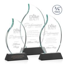 Summers on Helton Base Black Flame Crystal Trophy - Crystal Trophies