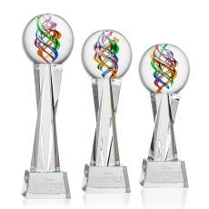 Blackburn on Saldana Crystal Base Clear Globe Glass Trophy - Art Glass Trophies