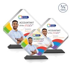 Jacobsen Full Color Black Crystal Trophy - Crystal Trophies