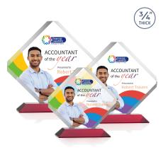 Jacobsen Full Color Red Crystal Trophy - Crystal Trophies