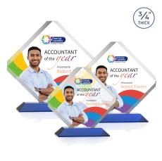 Jacobsen Full Color Blue Crystal Trophy - Crystal Trophies