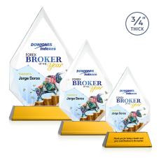 Archer Full Color on Helton Amber Peaks Crystal Trophy - Crystal Trophies
