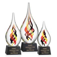 McCauley on Small Crystal Base - Black - Art Glass Trophies