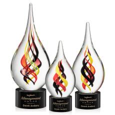 McCauley on Round Base - Black - Art Glass Trophies