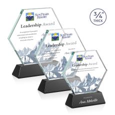 Pagan on Helton Full Color Black Polygon Crystal Trophy - Crystal Trophies