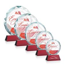 Linares Full Color Red Circle Crystal Trophy - Crystal Trophies
