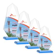 Byers Full Color Sky Blue Peaks Crystal Trophy - Crystal Trophies