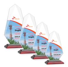 Byers Full Color Rosewood Peaks Crystal Trophy - Glass Trophies