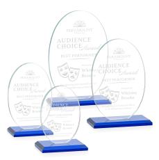 Woods (Vert) Blue Circle Crystal Trophy - Crystal Trophies