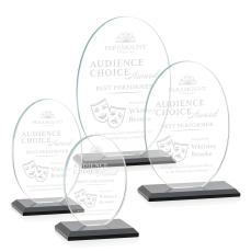 Woods (Vert) Black Circle Crystal Trophy - Crystal Trophies