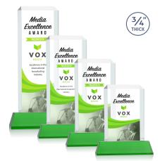 Carey Full Color on Helton Green Rectangle Crystal Trophy - Crystal Trophies