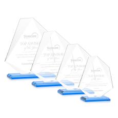 McGhee Sky Blue Polygon Crystal Trophy - Crystal Trophies