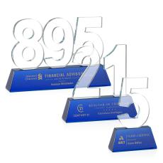 Simms Optical Blue Crystal Trophy - Crystal Trophies