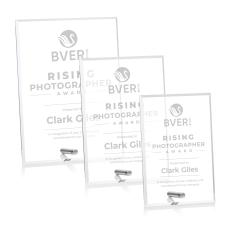 Jewell (V) Silver Rectangle Acrylic Trophy - Acrylic Trophies