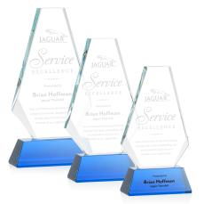 Mcleod on Helton Base Blue Polygon Crystal Trophy - Crystal Trophies