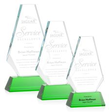Mcleod on Helton Base Green Polygon Crystal Trophy - Crystal Trophies