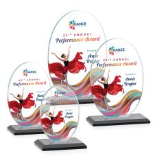 Woods (Vert) Full Color Black Circle Crystal Trophy - Crystal Trophies