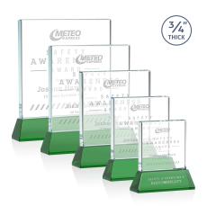 Landers  on Helton Green Square / Cube Crystal Trophy - Crystal Trophies
