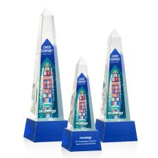 Slaughter Full Color on Base Blue Obelisk Crystal Trophy - Crystal Trophies