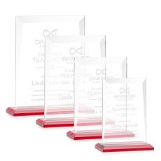Prieto Red Rectangle Crystal Trophy - Crystal Trophies