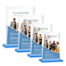 Prieto Full Color Sky Blue Rectangle Crystal Trophy - Crystal Trophies