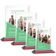 Prieto Full Color Rosewood Rectangle Crystal Trophy - Crystal Trophies