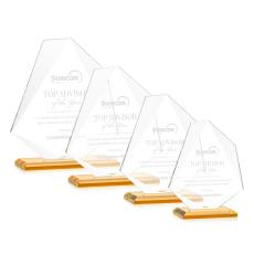 McGhee Amber Unique Crystal Trophy - Crystal Trophies