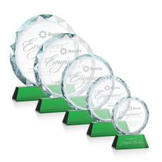 Linares Green Circle Crystal Trophy - Crystal Trophies