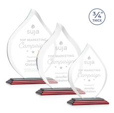 Cavazos Wood Flame Crystal Trophy - Crystal Trophies