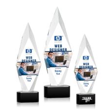 Kendrick Full Color on Half Round Base Black Crystal Trophy - Crystal Trophies
