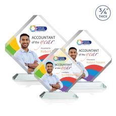 Jacobsen Full Color Starfire Crystal Trophy - Crystal Trophies