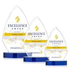 Newell Full Color Blue Peaks Crystal Trophy - Custom Trophies