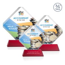 Jacobsen on Helton Full Color Red Crystal Trophy - Crystal Trophies