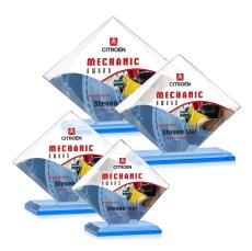 Latham Full Color Sky Blue Crystal Trophy - Crystal Trophies