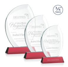 Oakes on Helton Base Red Flame Crystal Trophy - Crystal Trophies