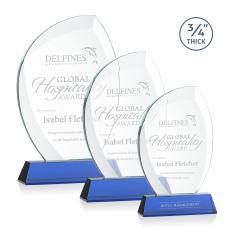 Oakes on Helton Base Blue Flame Crystal Trophy - Crystal Trophies