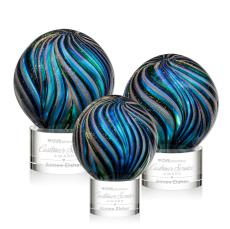 McCray on Round Base Clear Globe Glass Trophy - Glass Trophies