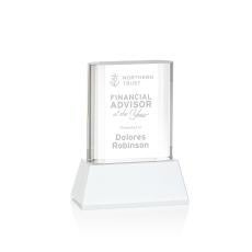 Downey on Base Fagan Rectangle Crystal Trophy - Crystal Trophies