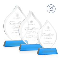 Cavazos on Helton Base Sky Blue Flame Crystal Trophy - Crystal Trophies