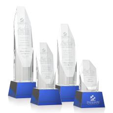 Cunningham on Base Blue Polygon Crystal Trophy - Crystal Trophies