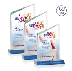 Brito Full Color Sky Blue Peaks Crystal Trophy - Crystal Trophies