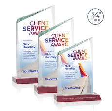 Brito Full Color Red Peaks Crystal Trophy - Crystal Trophies