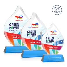 Cavazos Full Color on Helton Sky Blue Flame Crystal Trophy - Crystal Trophies