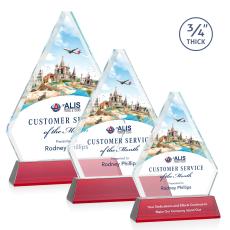 Mayer Full Color on Helton  Red Crystal Trophy - Crystal Trophies