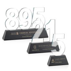 Simms Optical Black Crystal Trophy - Crystal Trophies