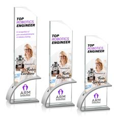 Alvarado Full Color Silver Rectangle Crystal Trophy - Crystal Trophies