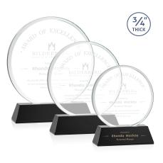 Juarez on Helton Black Circle Crystal Trophy - Crystal Trophies