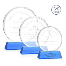 Juarez on Helton Sky Blue Circle Crystal Trophy - Crystal Trophies