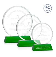 Juarez on Helton Green Circle Crystal Trophy - Crystal Trophies